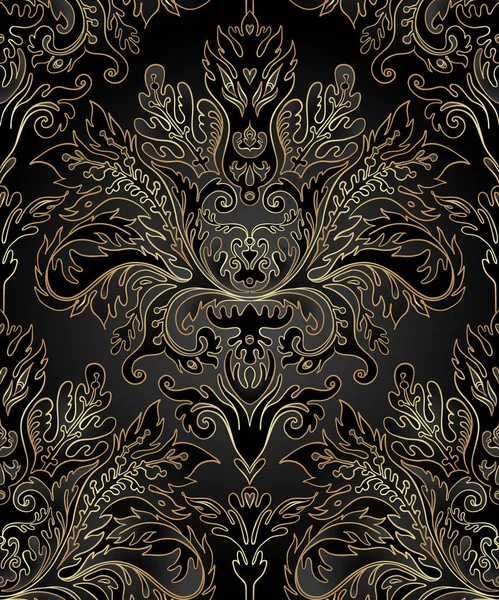 バロック様式のヴィンテージ華やかな背景 シームレスなパターン テキスタイルデザイン エレガントな花の装飾 ベクターイラスト — ストックベクタ