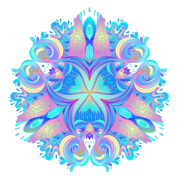 Decorative Indian Lace Ornate Mandala Vintage Vector Pattern Transparent Background — Image vectorielle
