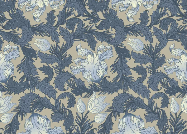Floral Vintage Naadloos Patroon Voor Retro Wallpapers Betoverde Vintage Bloemen — Stockvector