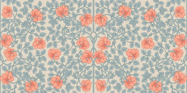 Floral Vintage Pola Mulus Untuk Wallpaper Retro Enchanted Vintage Flowers - Stok Vektor