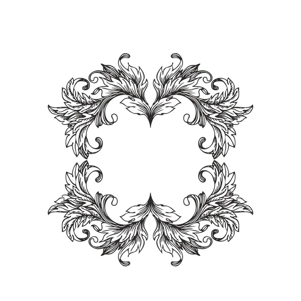 Vintage Design Wreath Element Vector Illustration Isolated White — 스톡 벡터