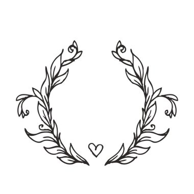 Vintage design wreath element. Vector illustration isolated on white.