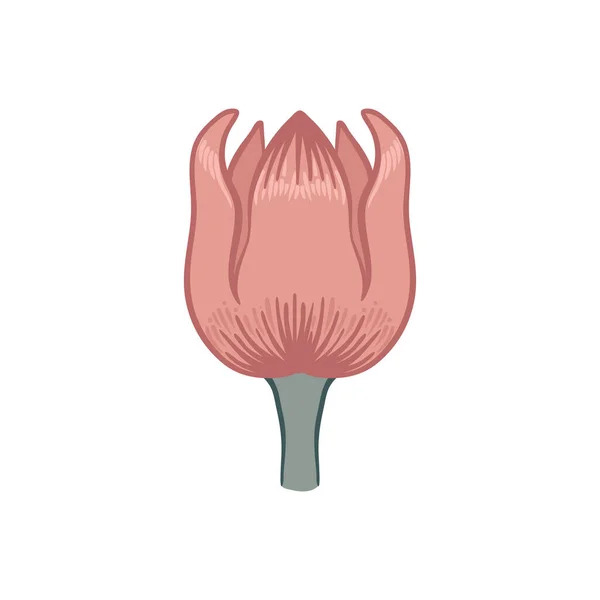 Квітковий Вінтажний Елемент Зачаровані Старовинні Квіти Мистецтво Ремесла Надихнули Рух — стоковий вектор