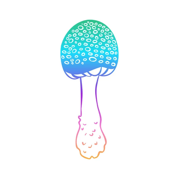 Magic Mushrooms Psychedelic Hallucination Gradient Colorful Vector Illustration Isolated White — Stock Vector