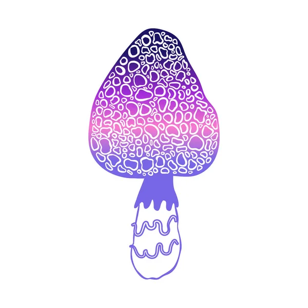 Magic Mushrooms Psychedelic Hallucination Gradient Colorful Vector Illustration Isolated White — Vetor de Stock