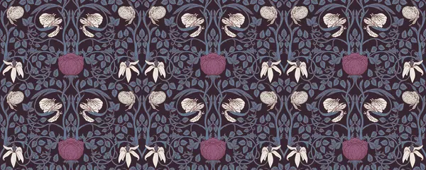 Floral Vintage Naadloos Patroon Voor Retro Wallpapers Betoverde Vintage Bloemen Stockillustratie