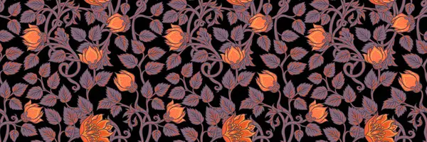 Blommig Vintage Sömlöst Mönster För Retro Tapeter Förtrollade Vintage Blommor Royaltyfria illustrationer