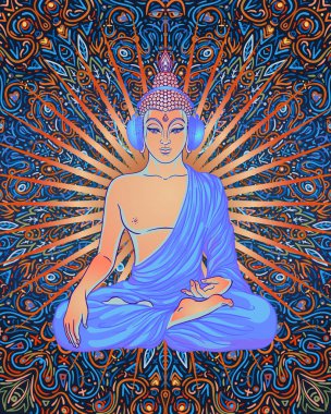 Streç ve gücü. Yoga kartı, el ilanı, afiş, mat tasarım. Ruhsal geri çekilme ya da yoga studio için renkli şablonu. Süs kartvizit, oryantal desen. Vektör çizim