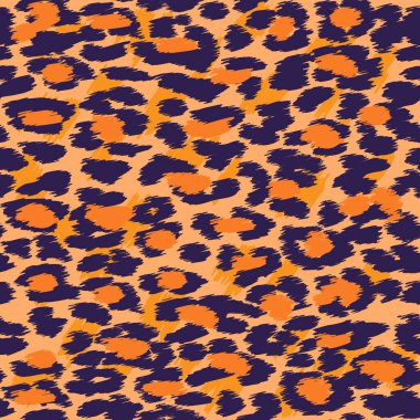 Son moda leopar ya da çita derisi pürüzsüz desen, hayvan kürkü arka planı, neon renkli vahşi hayvan arka planı. Kumaş tasarımı, ambalaj kağıdı, tekstil.