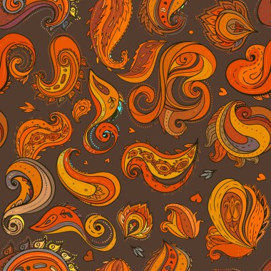 Çiçek geleneksel Hint paisley arka plan başlıklı. Tasarımınız için seamless modeli.