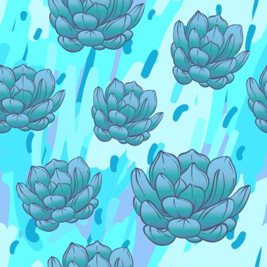 Yeşil succulents ile Dikişsiz soyut geometrik desen. Retro 1980'lerde, 1990'larda tarzı. Memphis tasarımı Tekstil ve kumaş, kağıt ve duvar kağıtları kaydırma için esin kaynağı oldu. Vektör çizim, parlak renkler