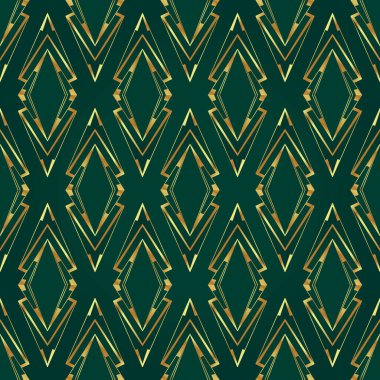 Sanat deco tarzında vektör modern geometrik fayans deseni. Soyut kükreyen yirmili yaşlarda, altın sarısı, soyut, kusursuz arka plan..