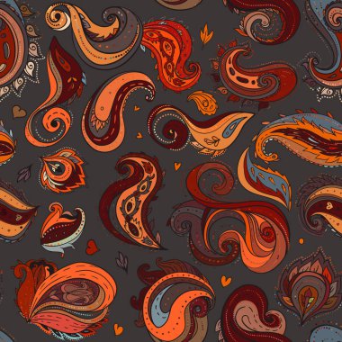 Çiçek geleneksel Hint paisley arka plan başlıklı. Tasarımınız için seamless modeli.