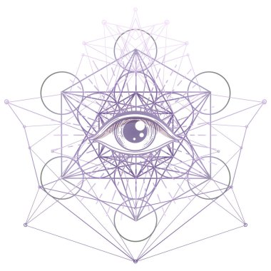 Kutsal geometri sembolü, her tarafı asit renkleriyle kaplı. Mistik, simya, okült konsept. Indie müzik kapağı için tasarım, tişört baskısı, saykodelik poster, el ilanı. Astroloji, ezoterik, din.