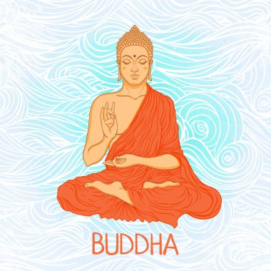 Buda 'nın yüzü mandala şeklinin üzerinde. Esrarengiz klasik vektör çizimi. Hint, Budizm, ruhani sanat. Hippi dövmesi, ruhanilik, Tayland tanrısı, yetişkinler için yoga zen boyama kitabı sayfaları.