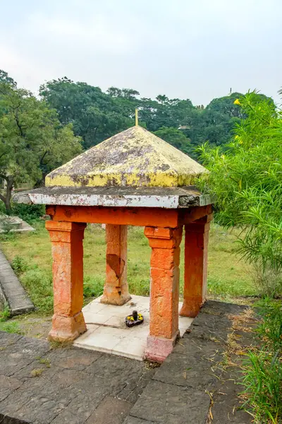 stock image Pune, India - October 20 2023: Colourful Hindu Temple at Tulapur near Pune India.