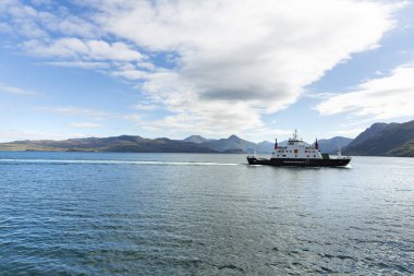 MALLAIG, SCOTLAND 2022, August 17: The sea of the Hebrides. Photograph taken from the ferry that connects Mallaig with the Isle of Skye clipart