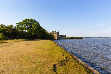Panoramic view of the Blackness Castle, a fortified castle in the Scottish village of Blackness, in the council area of Falkirk, Scotland