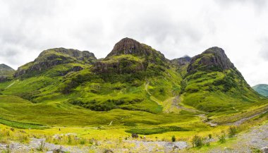 Beautiful views of the Three Sisters mountains in Scotland Glencoe Valley one of the most fascinating places in Scotland