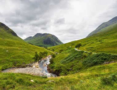 Driving along one of the most beautiful roads in Scotland in the Glencoe Valley