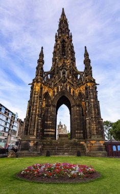 The Scott Monument in Princes Street Gardens in Edinburgh, Scotland