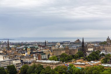 Panorama of the city of Edinburgh from the outside of the Castle, Scotland