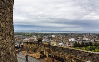 Panorama of the city of Edinburgh from the outside of the Castle, Scotland