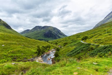 Driving along one of the most beautiful roads in Scotland in the Glencoe Valley