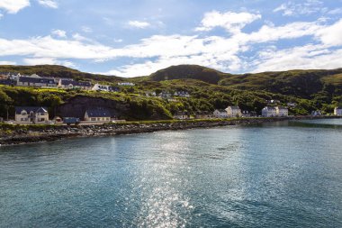 Mallaig, İskoçya 'daki liman manzarası