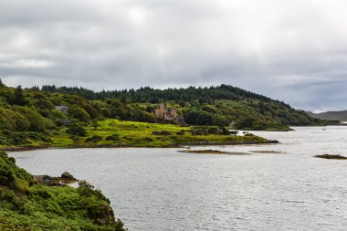 View of Dunvegan Castle from Lake Dunvegan, Isle of Skye, Scotland
