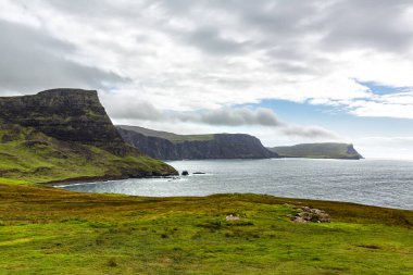 Neist Point 'in manzarası. Skye Adası 'nın en batı noktası.