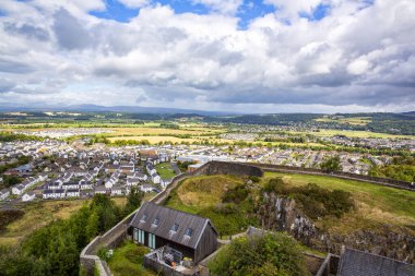 Büyük şatosu İskoçya 'dan Stirling şehrinin hava manzarası