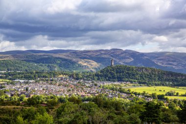 Büyük şatosu İskoçya 'dan Stirling şehrinin hava manzarası