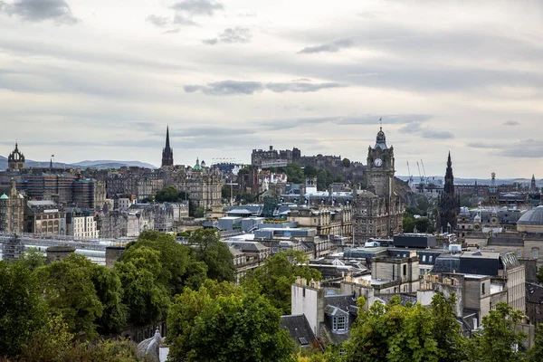 Luchtfoto Van Stad Edinburgh Vanaf Calton Hill Schotland — Stockfoto