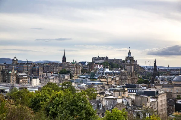 Skoçya Calton Hill Den Edinburgh Şehrinin Hava Görüntüsü — Stok fotoğraf