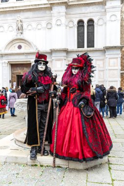 Campo San Zaccaria, İtalya 'da Venedik' te güzel karnaval maskeleri