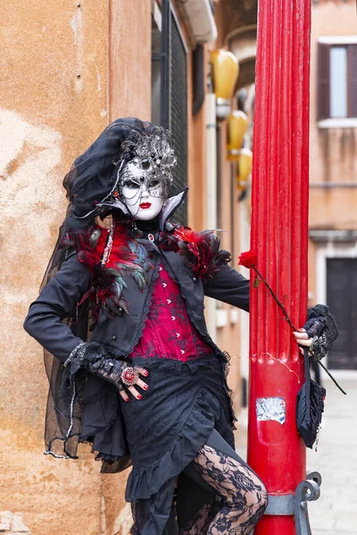 Krásné Dámské Masky Během Benátského Karnevalu Itálie — Stock fotografie
