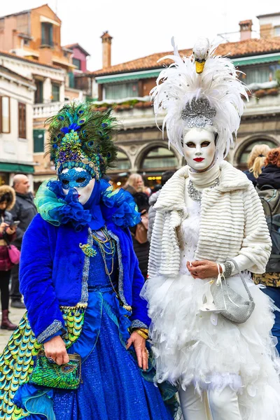 Hermosas Máscaras Dama Durante Carnaval Venecia Italia — Foto de Stock