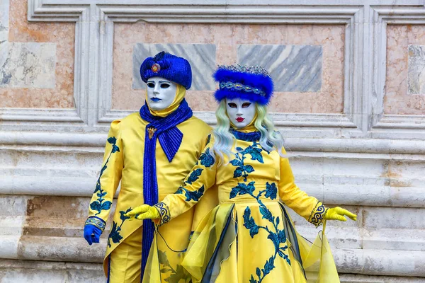 Prachtvolles Paar Masken Während Des Karnevals Von Venedig Italien — Stockfoto