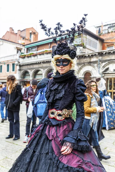 Красивые Женские Маски Время Венецианского Карнавала Италия — стоковое фото