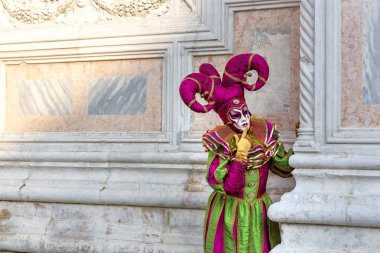 Campo San Zaccaria, Venedik, İtalya 'da güzel karnaval maskeleri