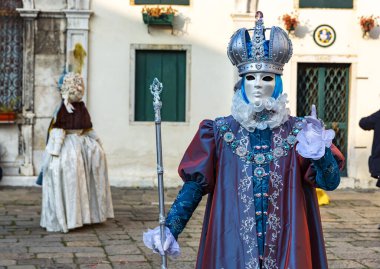 Campo San Zaccaria, Venedik, İtalya 'da güzel karnaval maskeleri