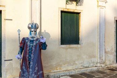 Campo San Zaccaria, Venedik, İtalya 'da güzel karnaval maskeleri