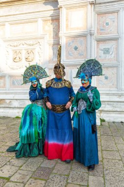Campo San Zaccaria, Venedik, İtalya 'da güzel karnaval maskeleri
