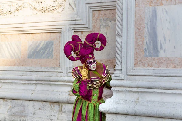 Campo San Zaccaria Venedik Talya Güzel Karnaval Maskeleri — Stok fotoğraf