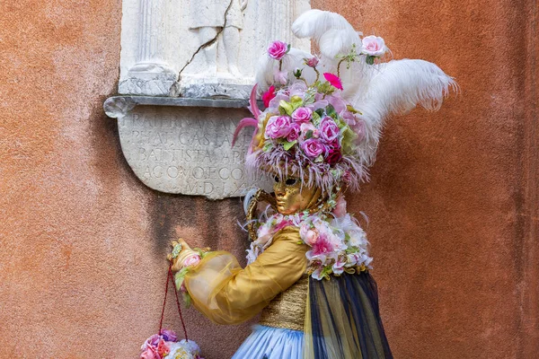 Belas Máscaras Senhora Durante Carnaval Veneza Itália — Fotografia de Stock