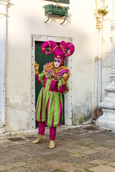 Vackra Karnevalsmasker Campo San Zaccaria Venedig Italien — Stockfoto