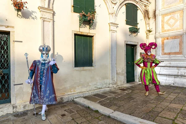 Vackra Karnevalsmasker Campo San Zaccaria Venedig Italien — Stockfoto