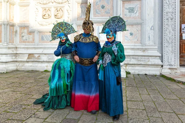 Hermosas Máscaras Carnaval Campo San Zaccaria Venecia Italia —  Fotos de Stock
