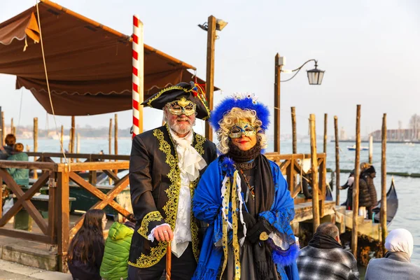 Великолепное Изображение Карнавальных Масок Riva Degli Schiavoni Венице Италия — стоковое фото